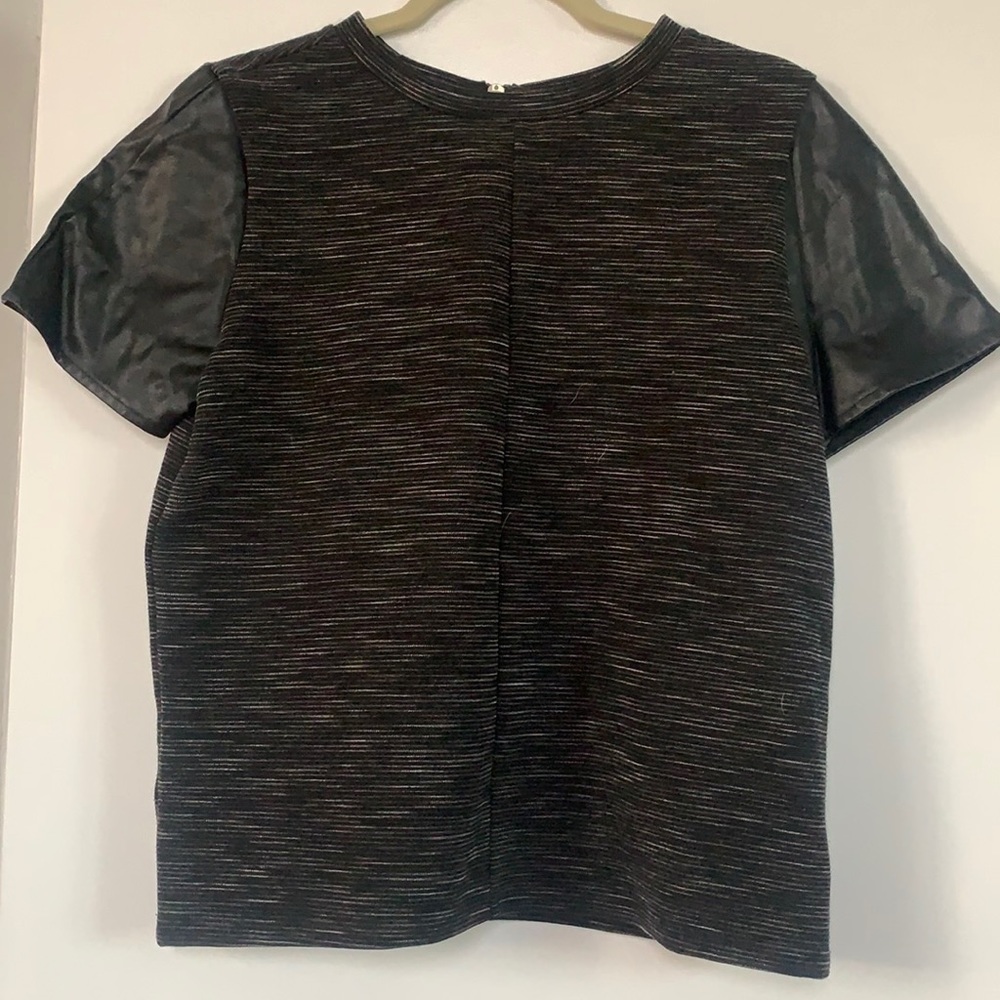 Faux leather t-shirt